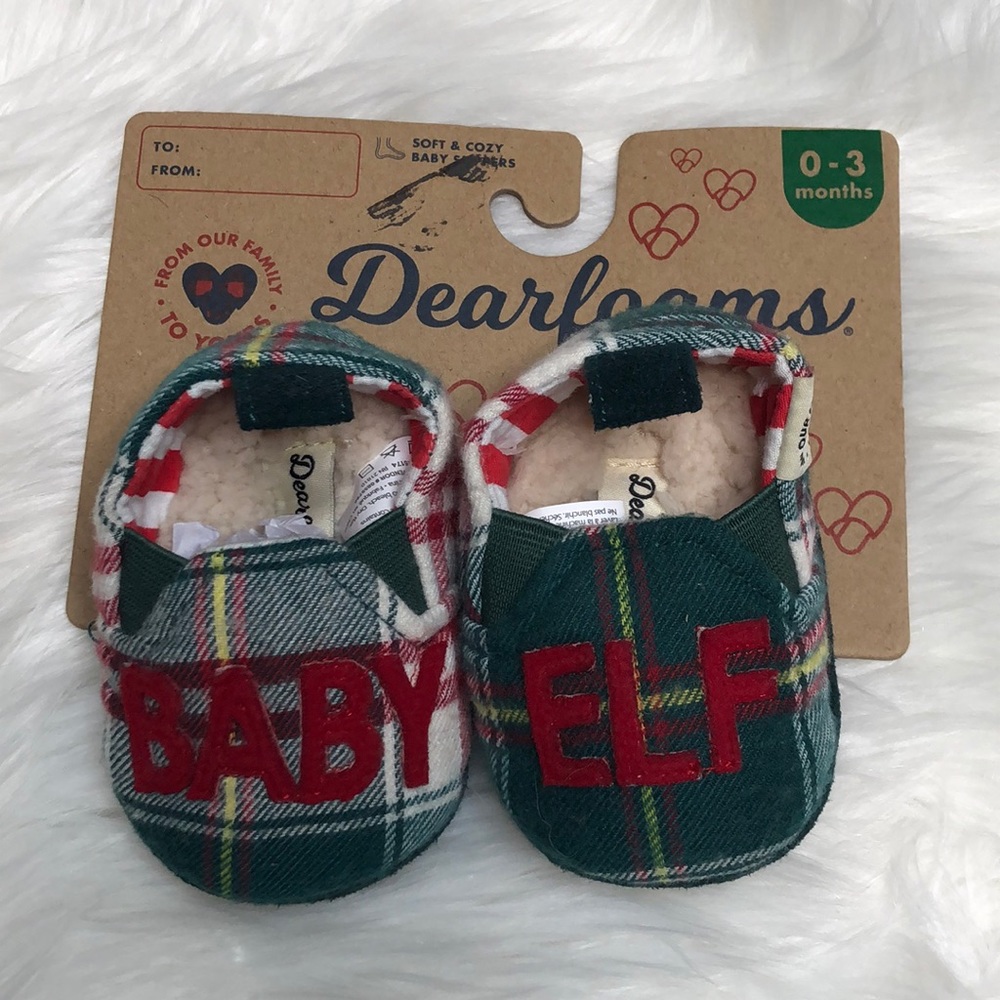Dearfoams Baby Elf Newborn Christmas Slippers